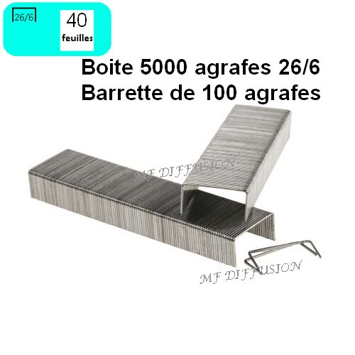 Agrafes inoxydables 26/6 Boite 5000
