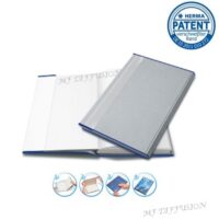 Couvre-livres transparent bord bleu