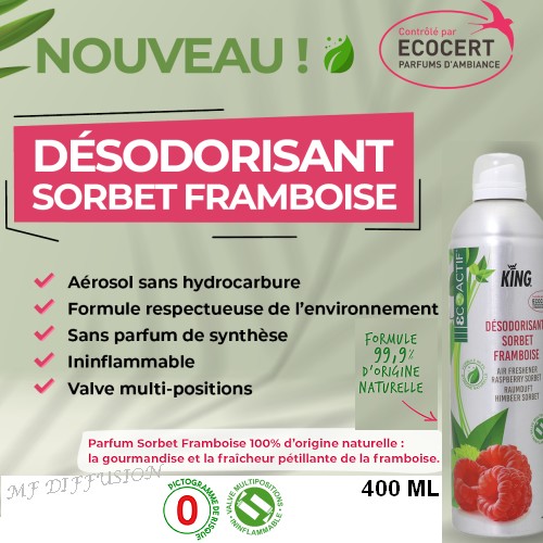 Désodorisant Ecocert sorbet framboise