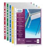 Pochettes Perforées Bandes et Bords Colorés A4 Couleurs Assorties