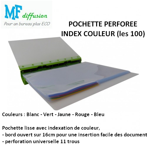 Volet perforée index couleur
