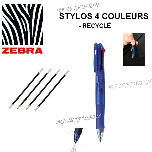 Stylo 4 couleurs rechargeable