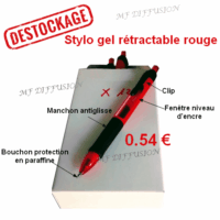 Stylo gel rétractable rouge