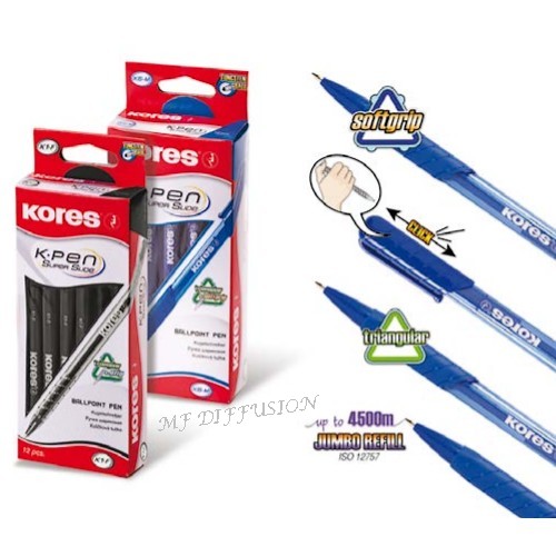 Stylo bille rétractable KORES K6